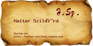 Halter Szilárd névjegykártya